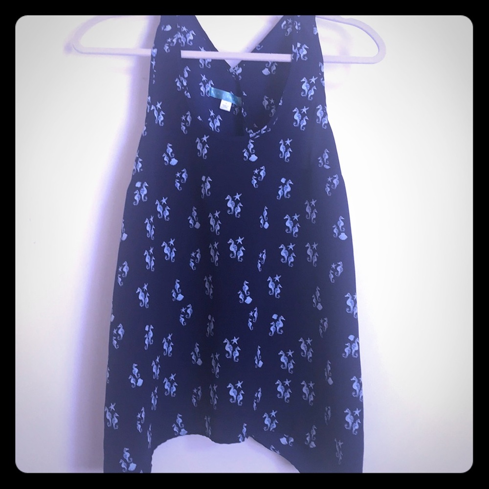 Nautical Flyaway Wrap Back Tank Top- Small